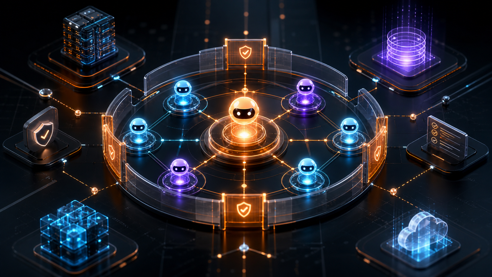Abstract AI agent governance operating model thumbnail